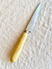 pointed knife with boxwood handle by pallares solsona carbon steel 10cm back view