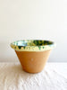 mixing bowls with splatter pattern in green and yellow color side view