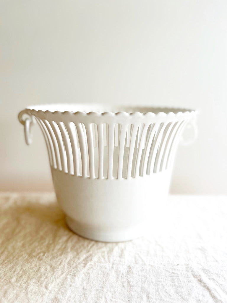 white openwork planter
