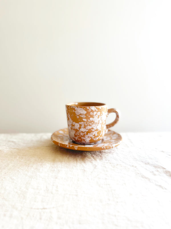 fasano espresso cups with splatter pattern in sienna