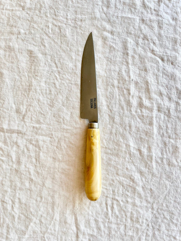 kitchen knife with boxwood handle by pallares solsona stainless steel 12cm