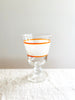 wine glass with white and yellow stripe 5.5 inch close up