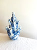 blue and white marble patterned tiered tulipiere 13 inches tall detail view