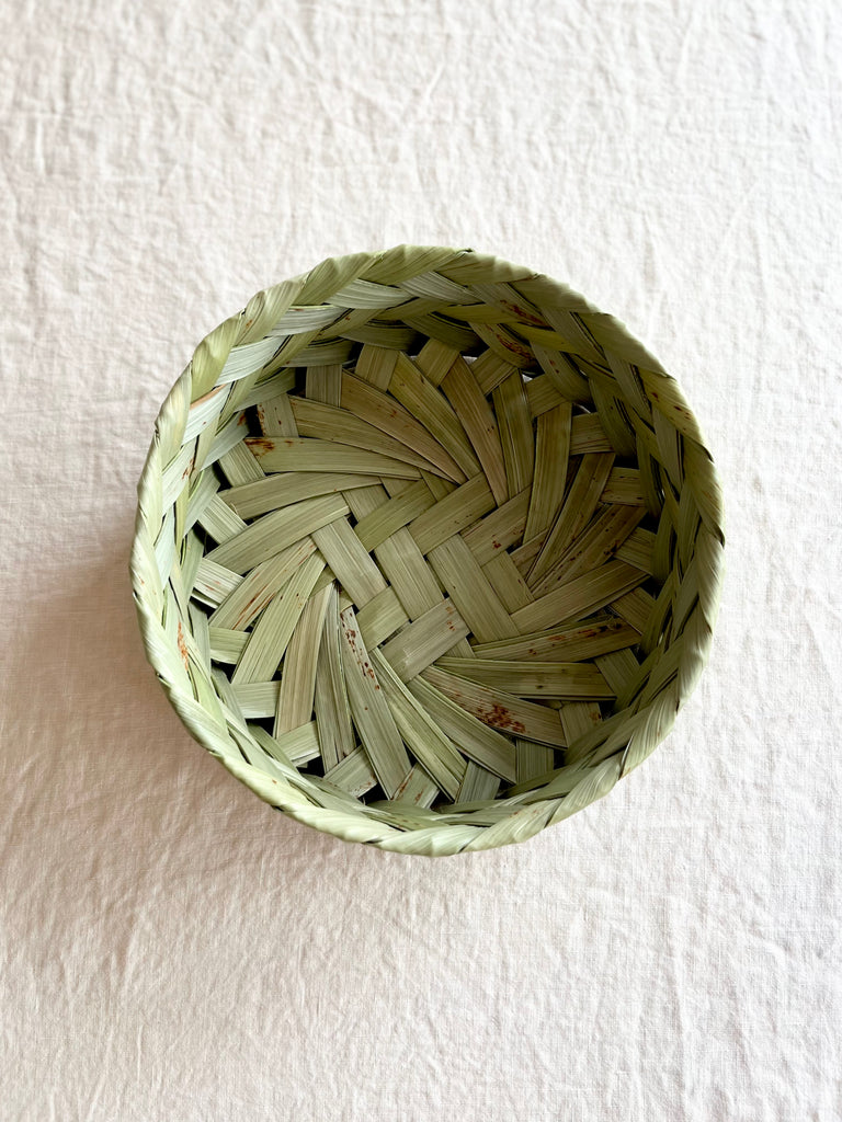 woven basket sotol light green 8.5 inch small top view