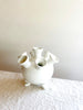 white ceramic footed tulipiere top view