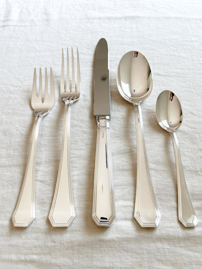 ottagonale flatware silver plated close up