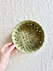 woven basket sotol light green 7.5 inch small top view with hand