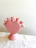 pink heart shaped ceramic tulipiere detail view