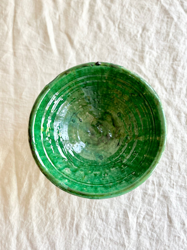 Tamegroute Emerald Porcelain Bowl Serving Bowl 9 inch top view
