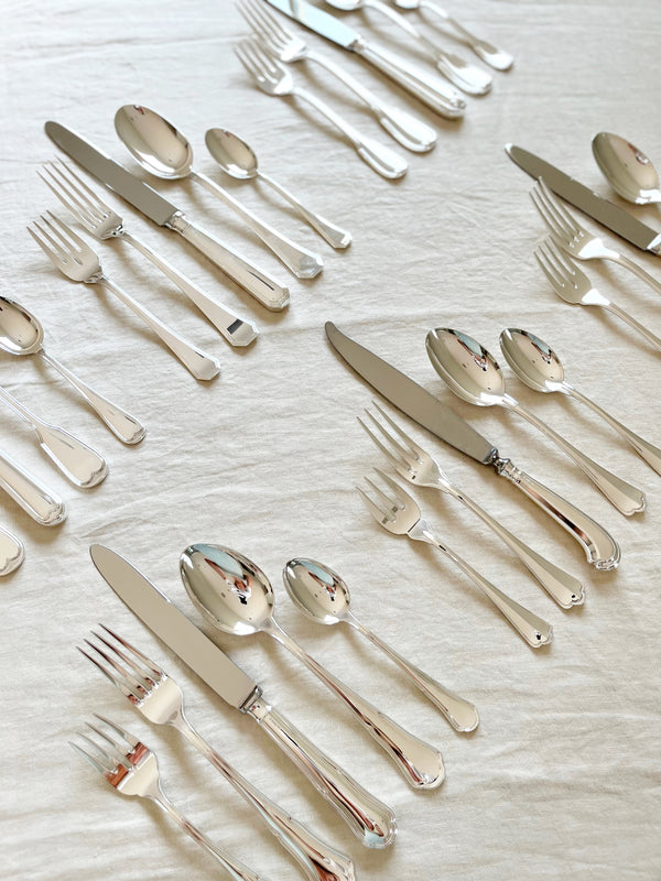 barocchino flatware silver plated sets angled view