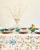 white tablecloth with blue and brown floral pattern with Terre Mêlée Finger Bowl