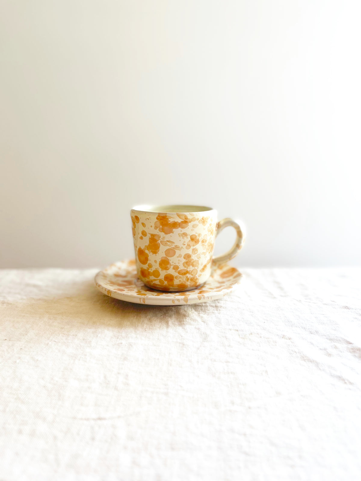 Splatter Espresso Cup and Saucer by Fasanoceramiche