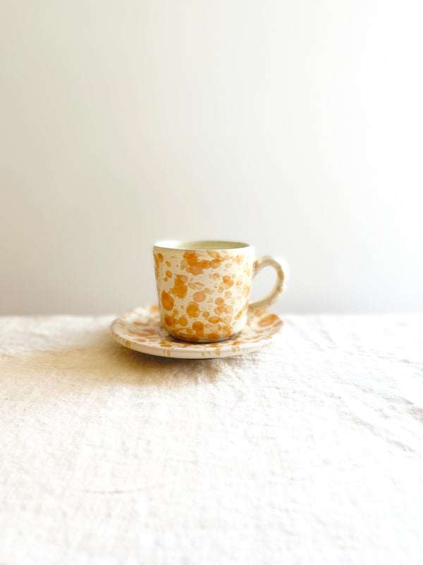 fasano espresso cup with splatter pattern in natural color