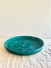green round woven tray fourteen inches side view