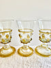 hand blown glass goblet with amber accents group of three