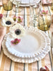 white ruffle edge charger 11.8 inch table setting