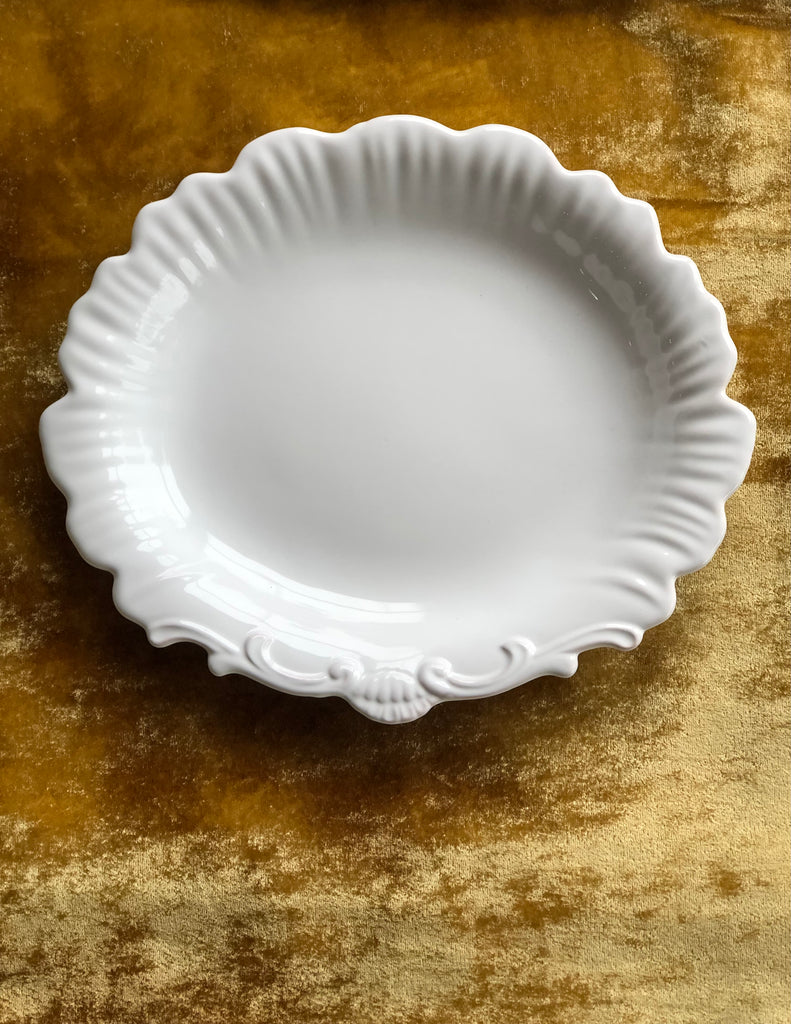 seashell dessert plate ceramic white 9 inch