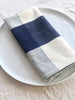 checkered blue and white napkins 19" square angled view
