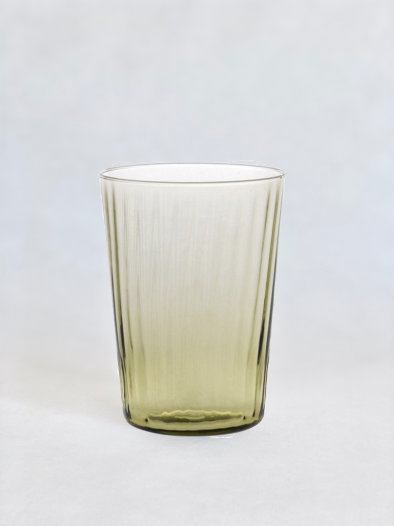ripple water glass citrine yellow 3 inch