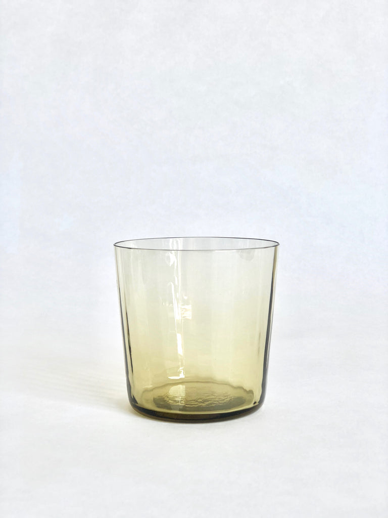 ripple wine glass citrine yellow 3 inch