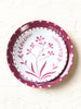 white limoges porecelain salad plate with hand painted red floral design on ruby bloom dinner plate
