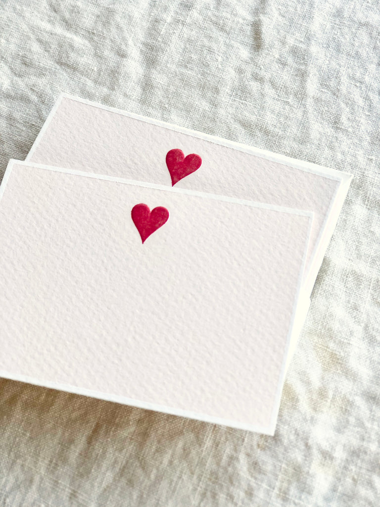 The Printery Heart Gift Enclosure Cards white with pink heart 3.5 wide by 2.5 high detail view