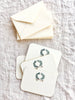 The Printery Mistletoe Garland Gift Enclosure Cards white with gold beveled edge 3.5 by 2.5 inches