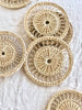 round woven coaster set 4.7" diameter detail view
