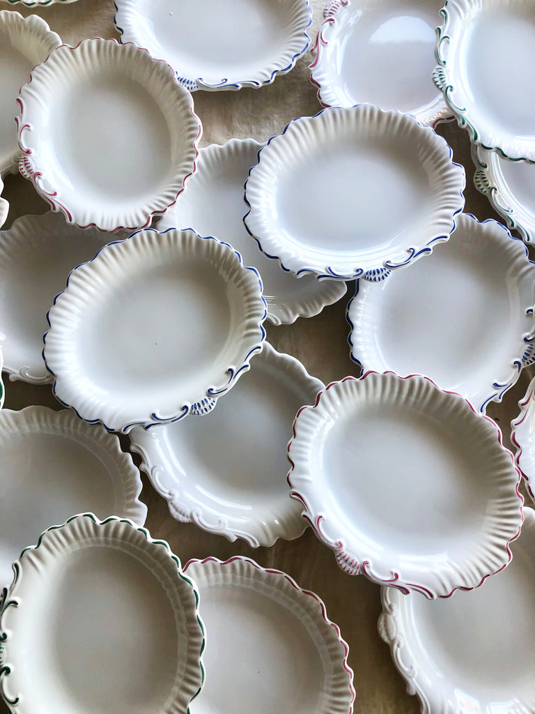seashell dessert plate ceramic white 9 inch collage photo