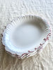 seashell dessert plate with red edge 9 inch stacked angle view