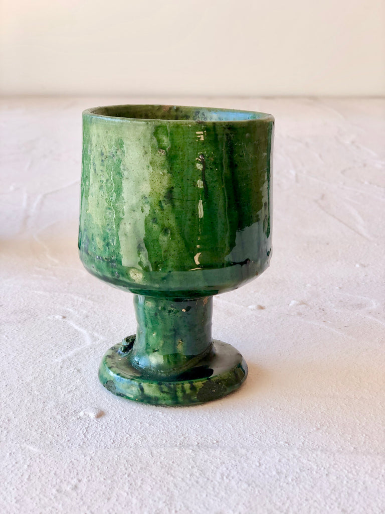 Tamegroute Emerald Porcelain Goblet 4.5 inch detail