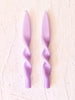 lavender twisted taper candles 11 inches tall
