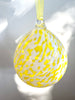 hand blown glass ornament yellow ornament detail view