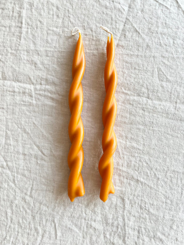 twisted candles by wax atelier clementine tapers
