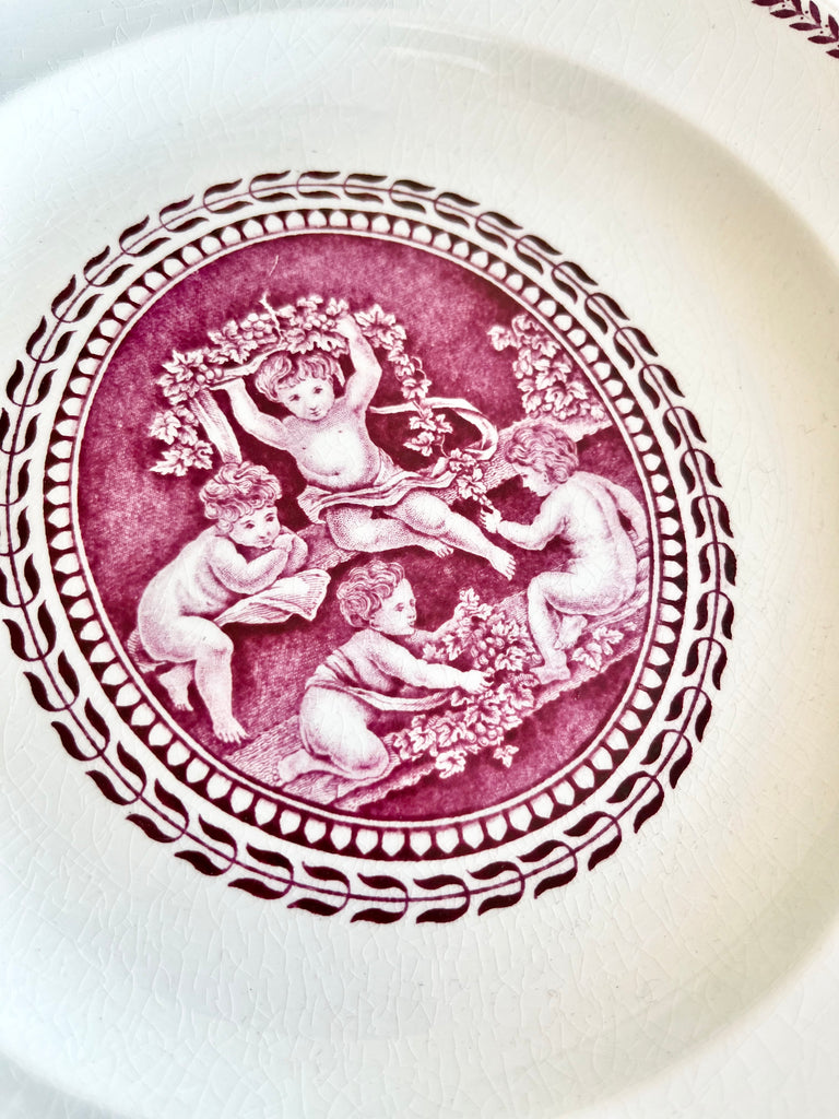 wedgwood cipriani dinner plate with alternate view of cherub