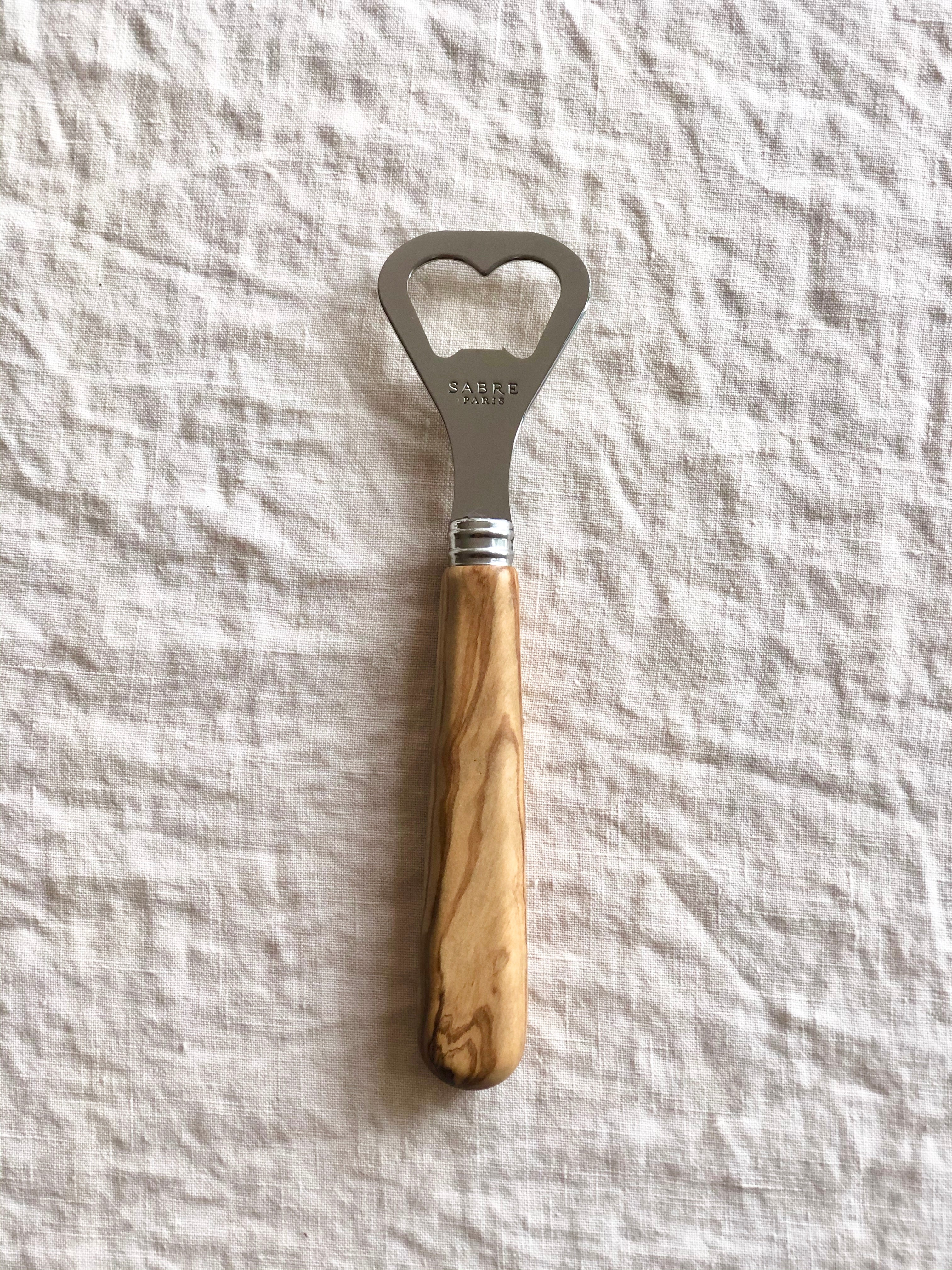 bottle opener with olive wood handle