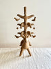 Acatlán Hidalgo stacked circus performer taper candle holder in tan color