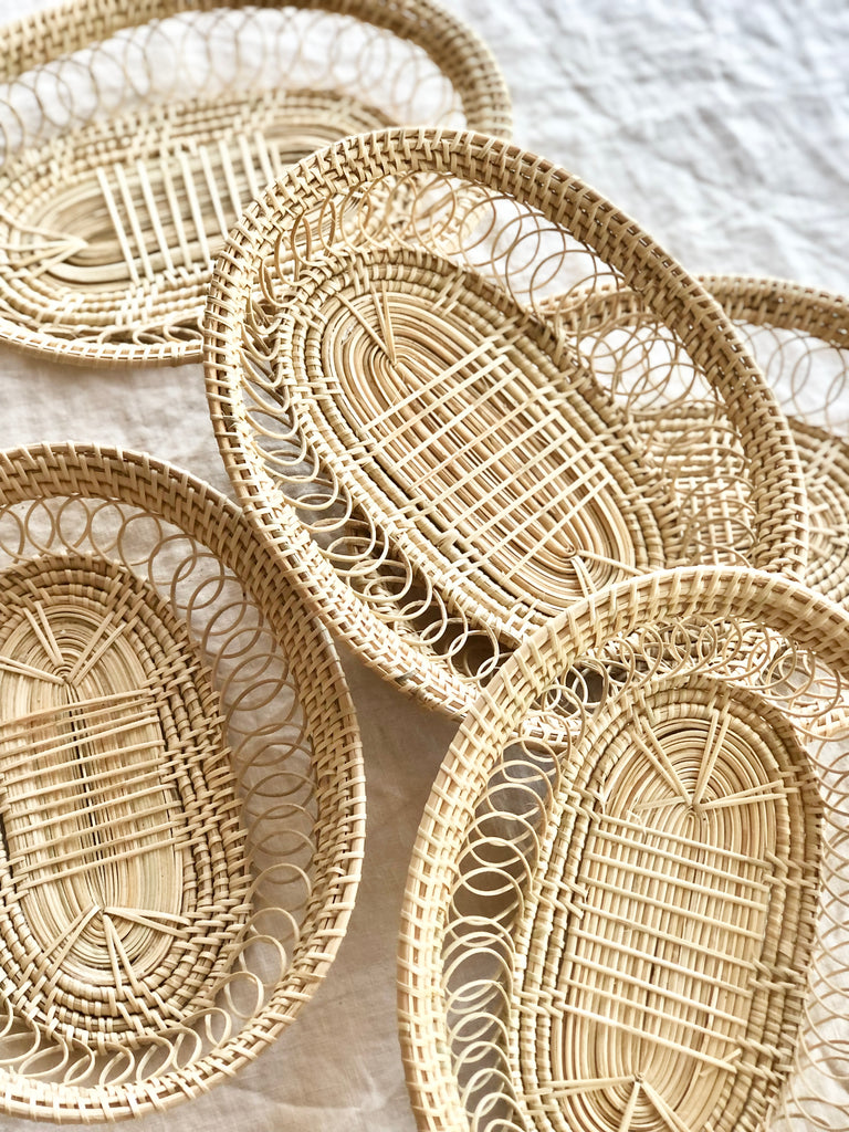 oval hand woven baskets  group of several