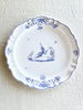 white serving tray with blue phoenix design