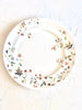 floral dinner plate sirena rouge white top view