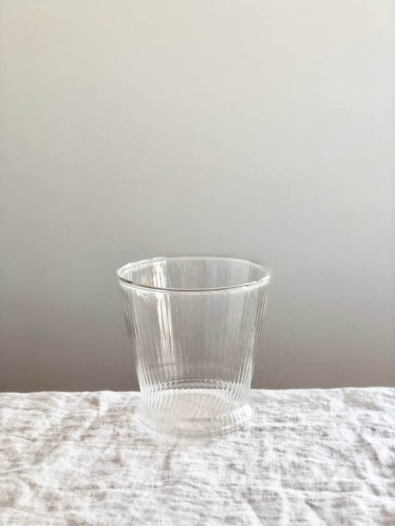 clear textured venetian water glass 3.5 inches tall