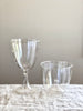 clear opalescent water glass with matching wine glass