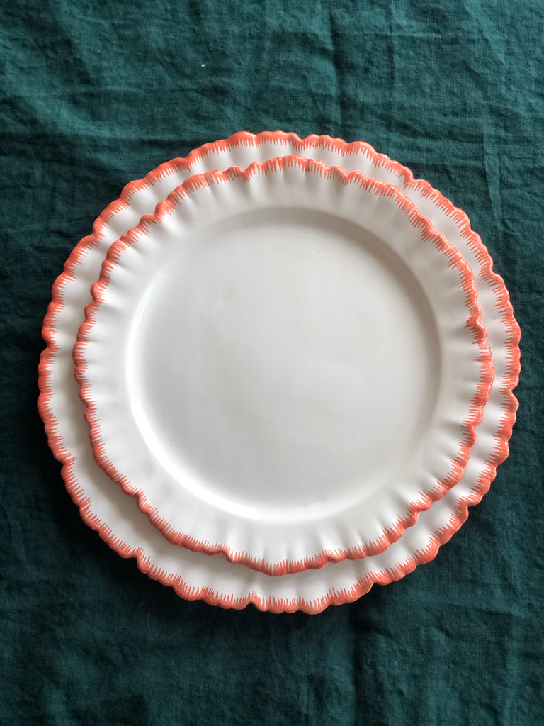 orange painted edge salad plate 8.2 inch stacked