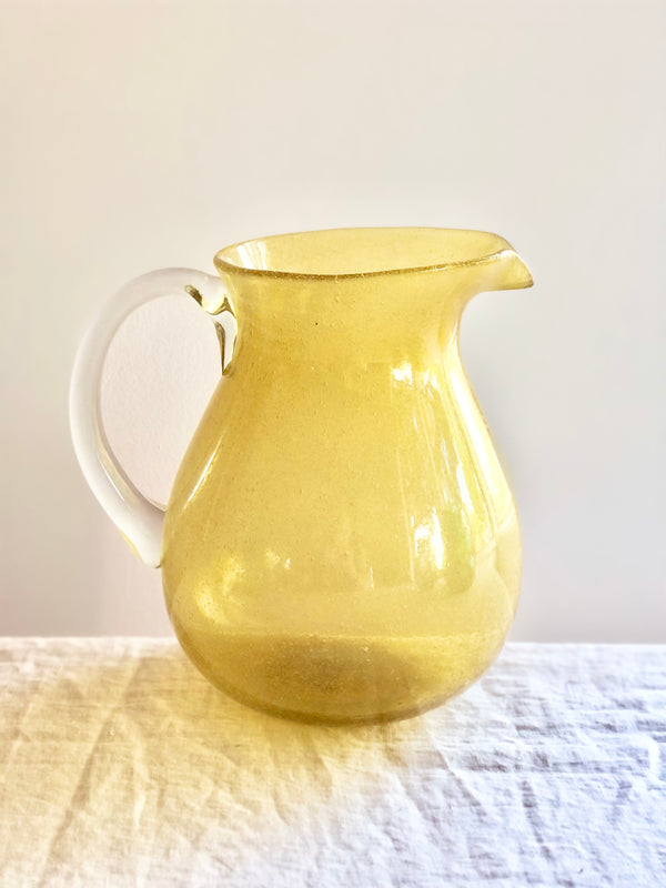 light gold bubble glass pitcher
