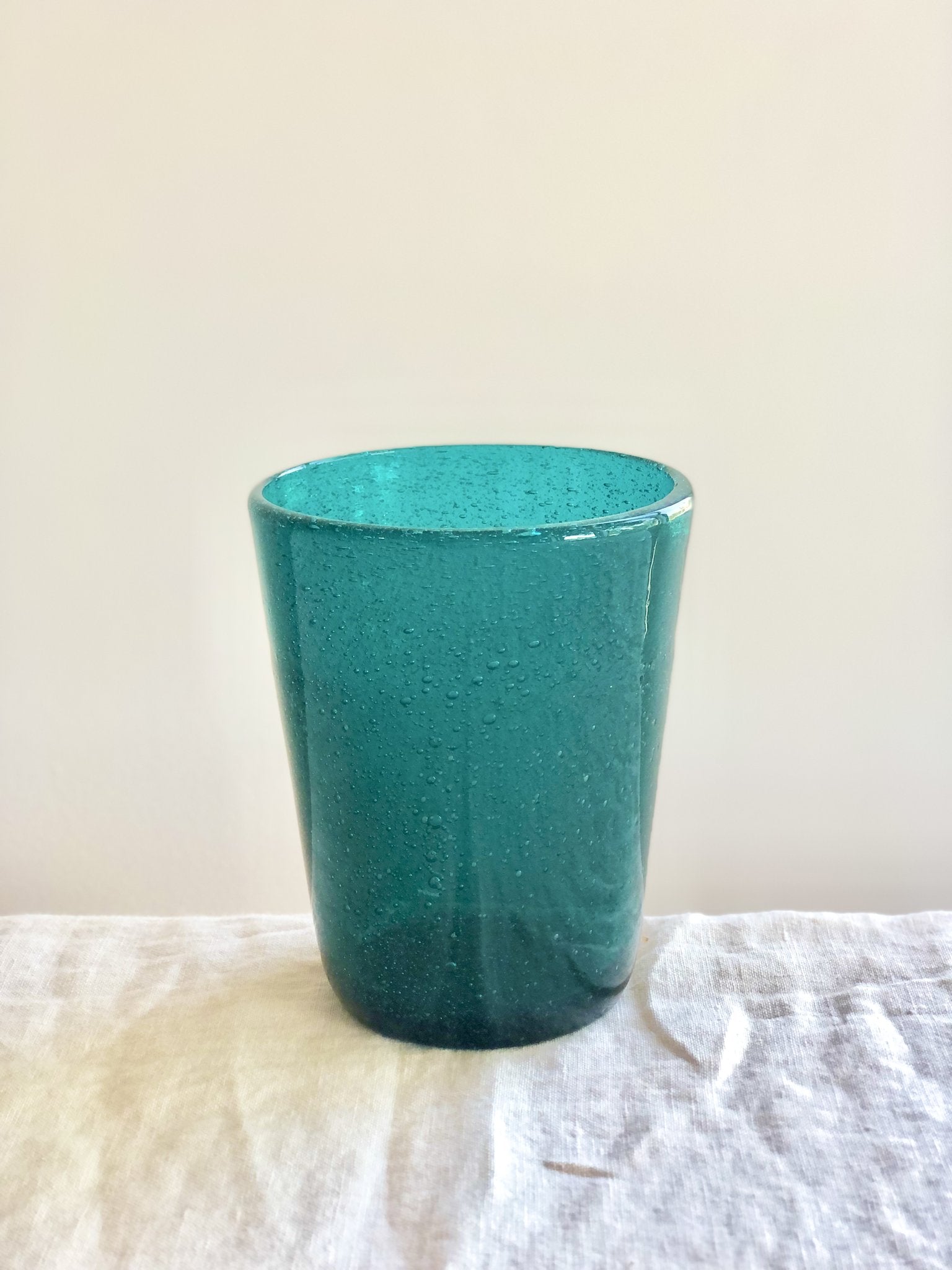 teal bubble glass tumbler