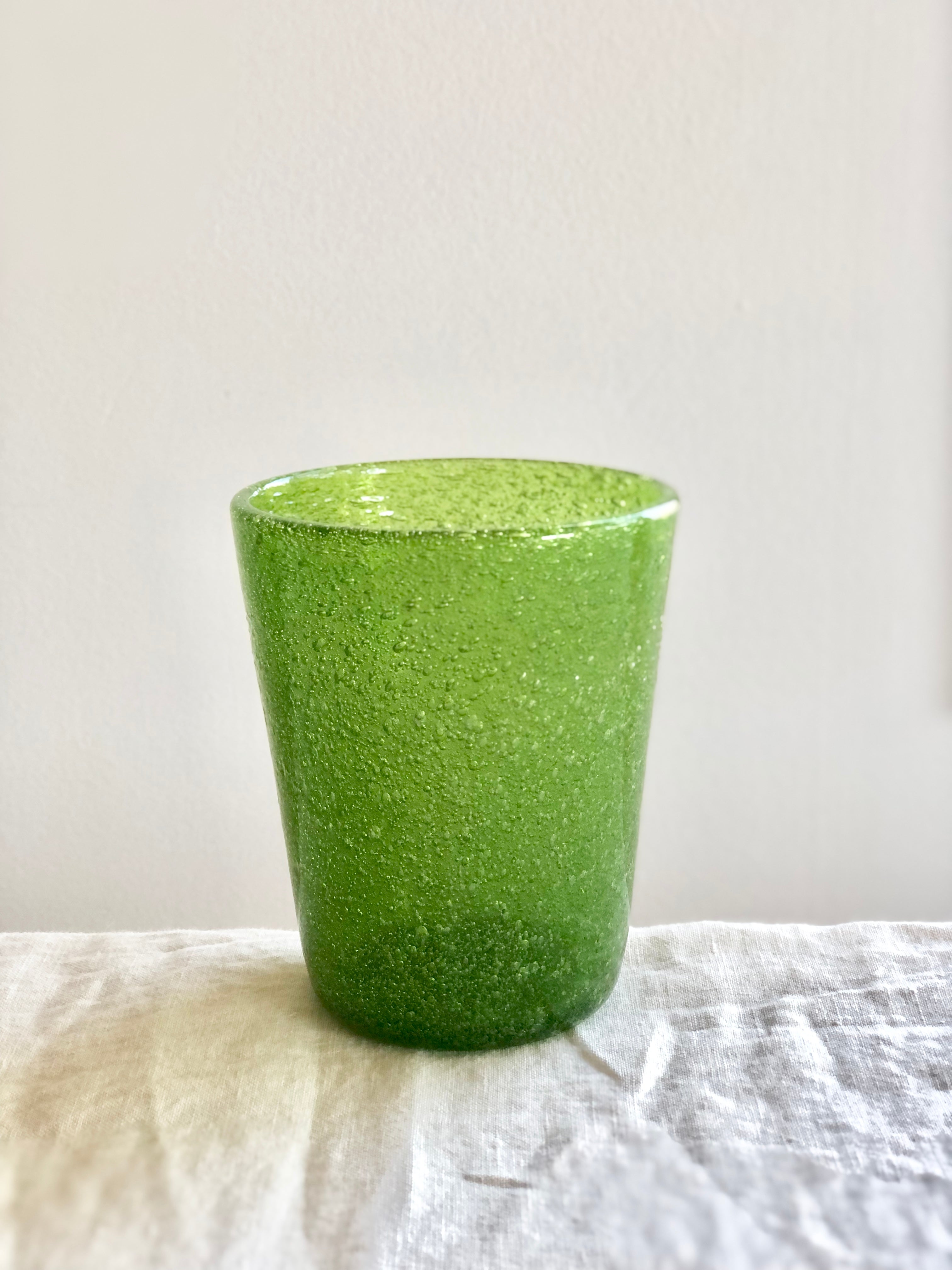 fern green bubble glass tumbler