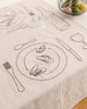 Oyster Embroidered Linen Placemat for two angled view