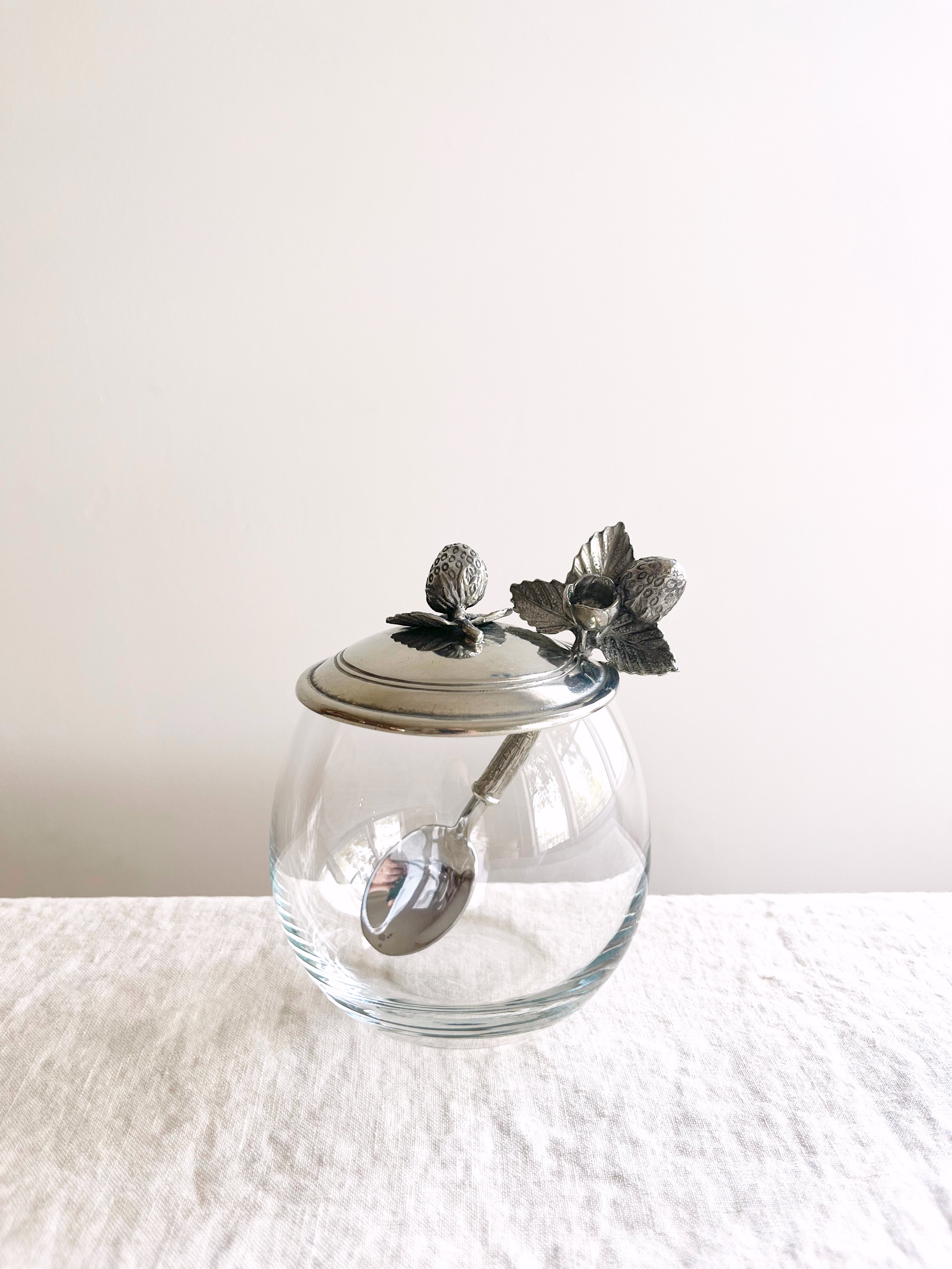 Strawberry Fields Jam Jar pewter lid