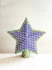 tree topper star folk pattern blue