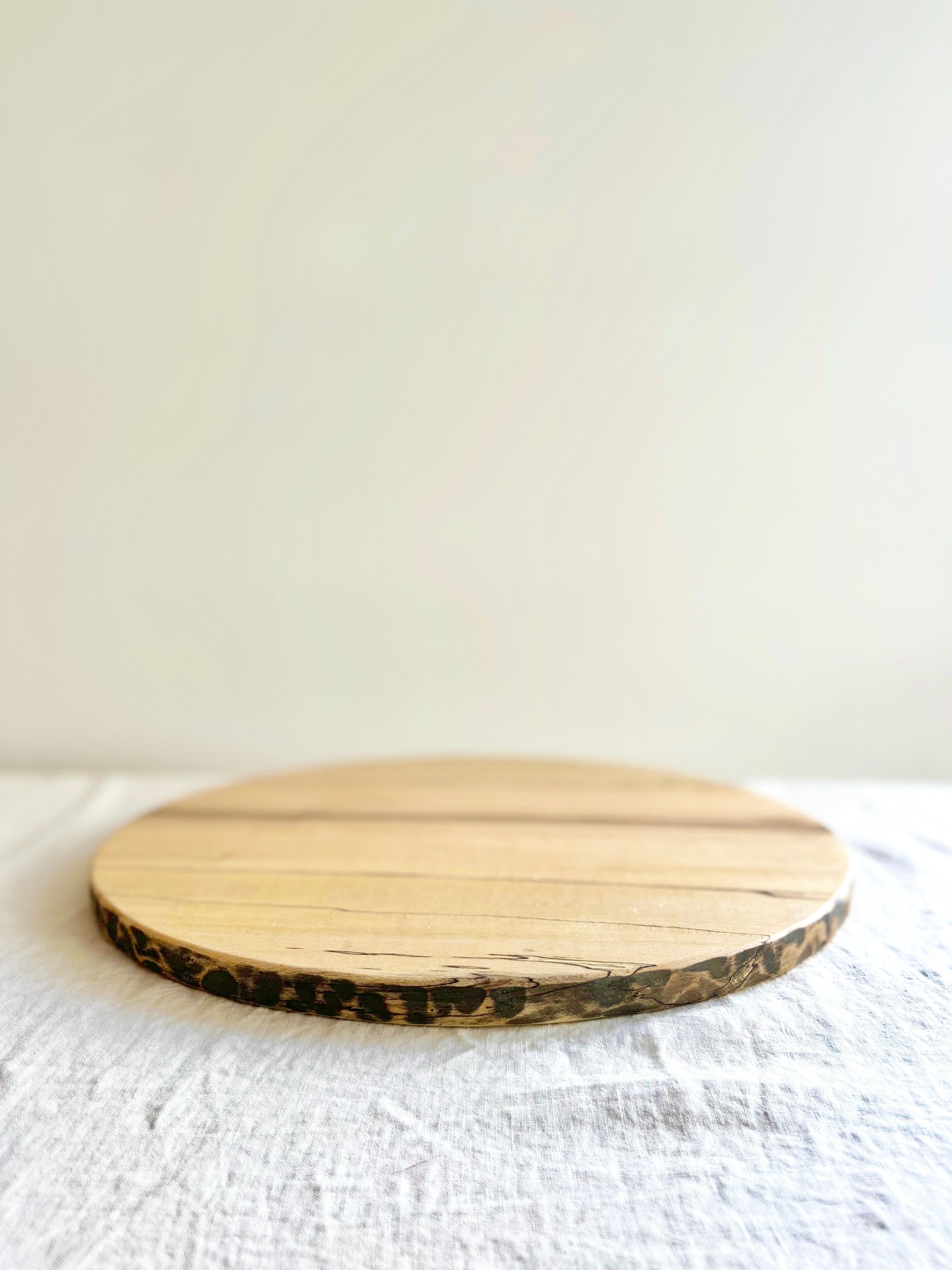 spalted maple wood cutting board side view